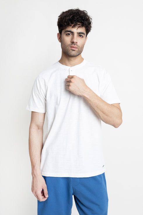 The White Regular Fit Henley